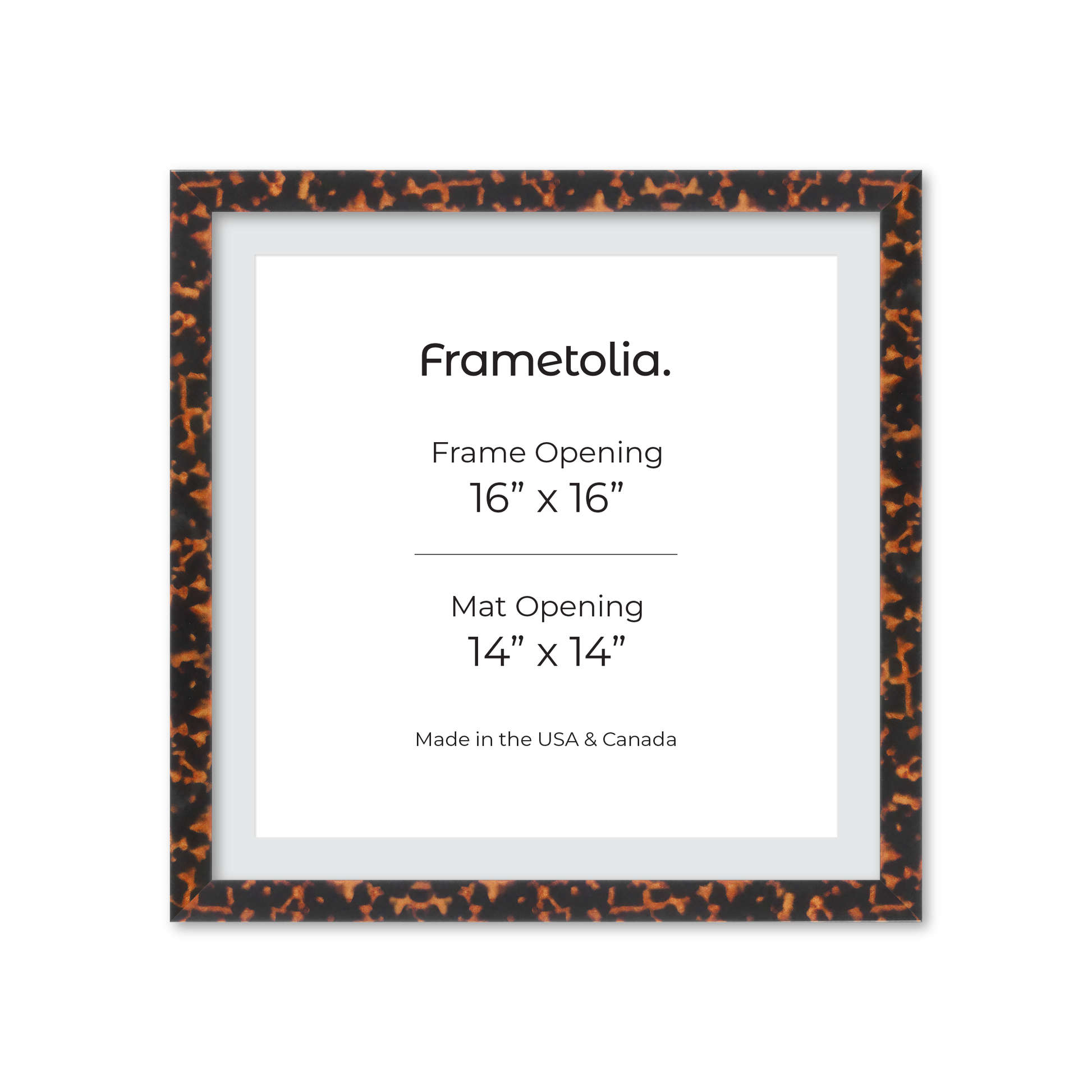 16" x 16" Tortoise Burlwood Lucca Wall Frame