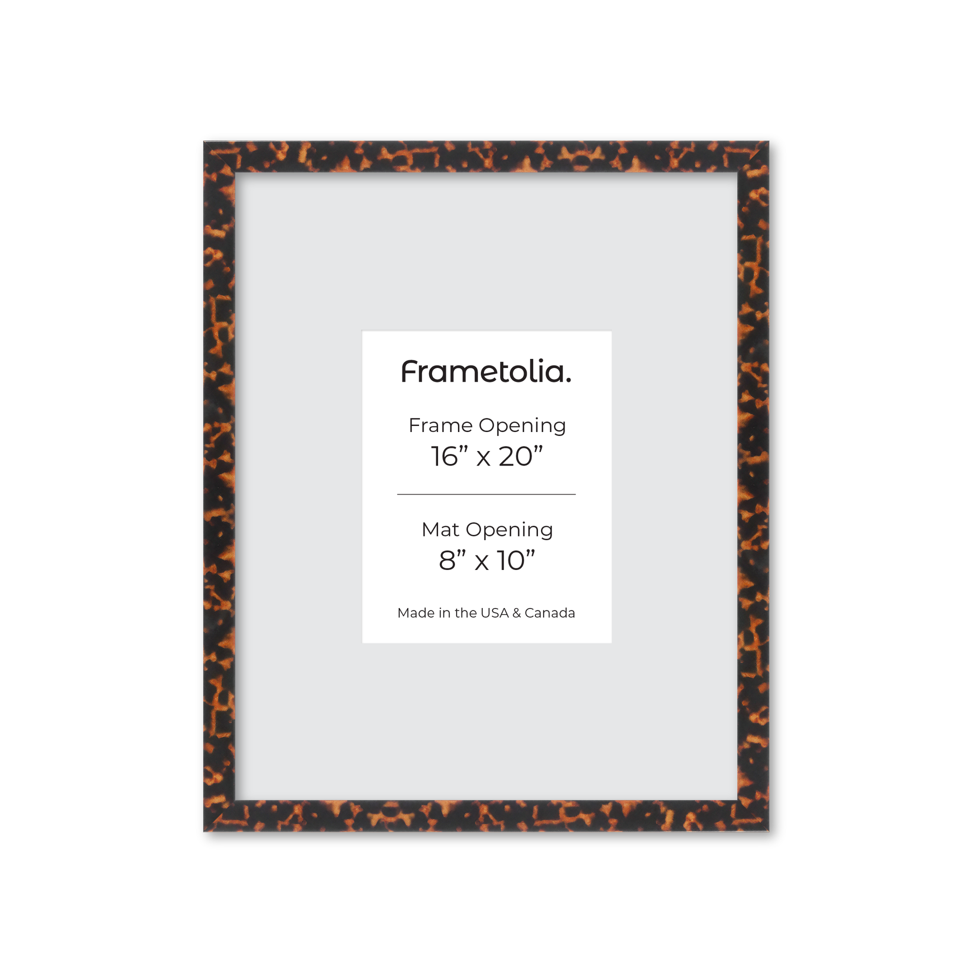 16" x 20" Tortoise Burlwood Lucca Wall Frame