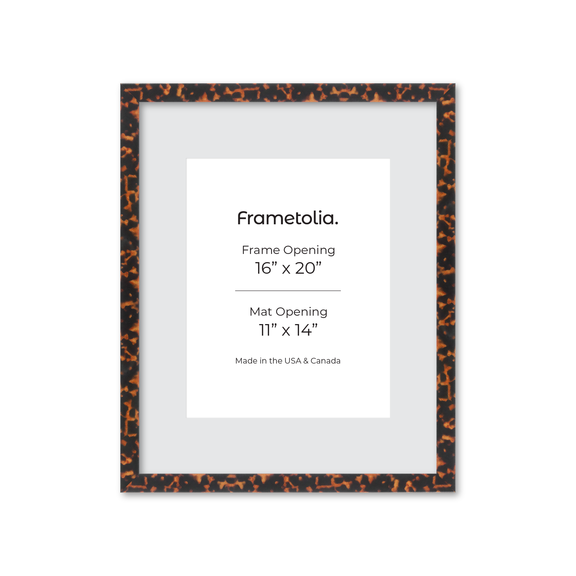 16" x 20" Tortoise Burlwood Lucca Wall Frame