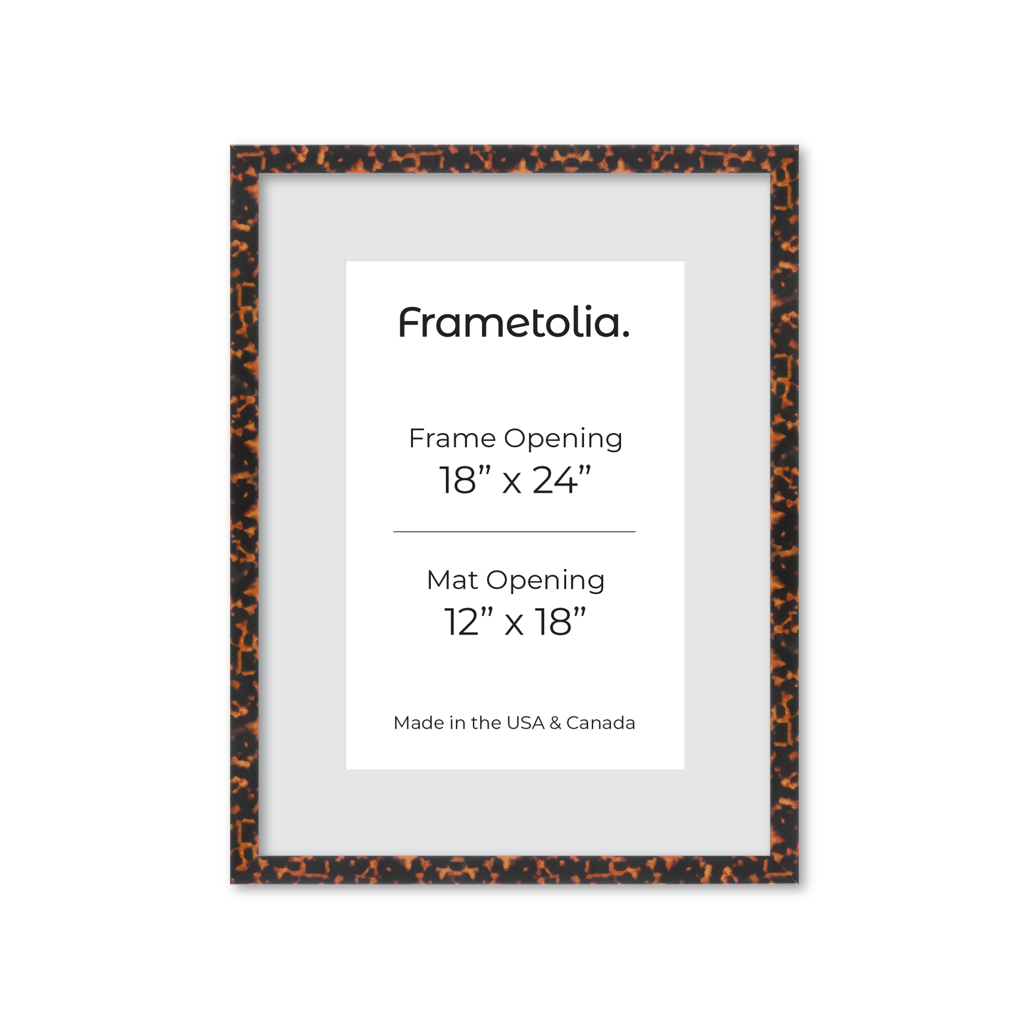 18" x 24" Tortoise Burlwood Lucca Wall Frame