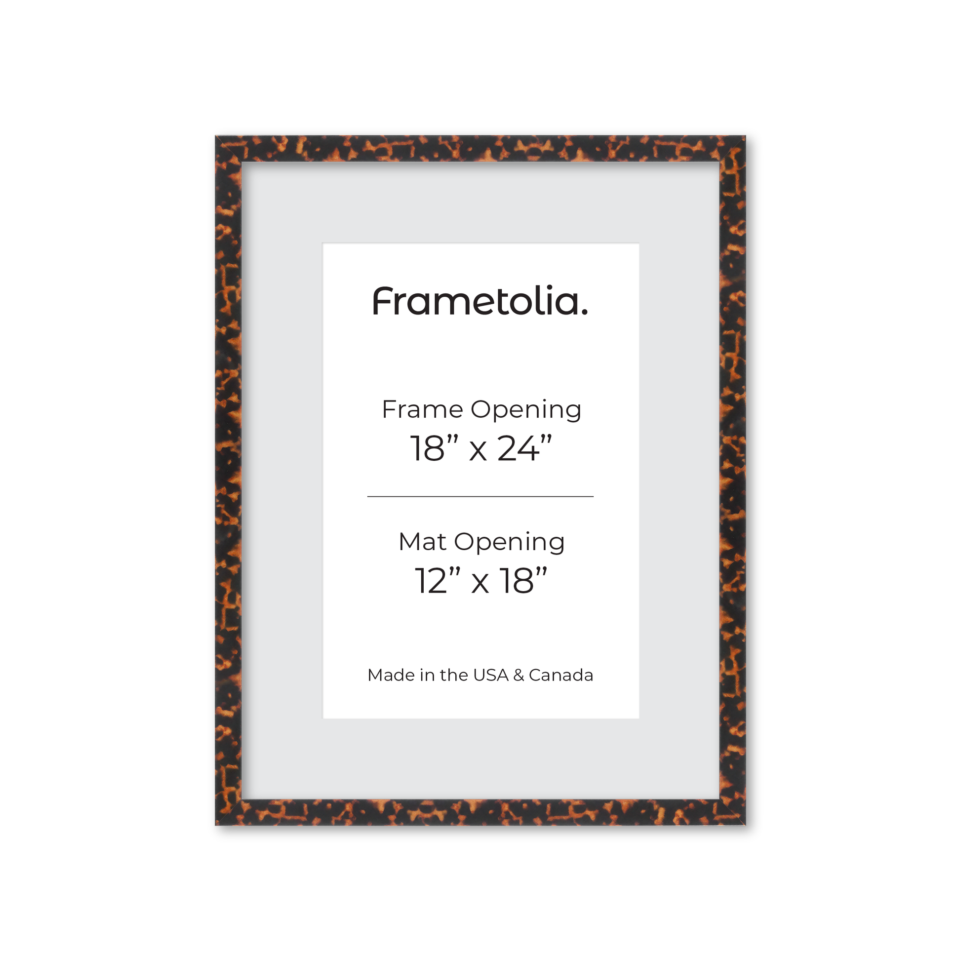 18" x 24" Tortoise Burlwood Lucca Wall Frame