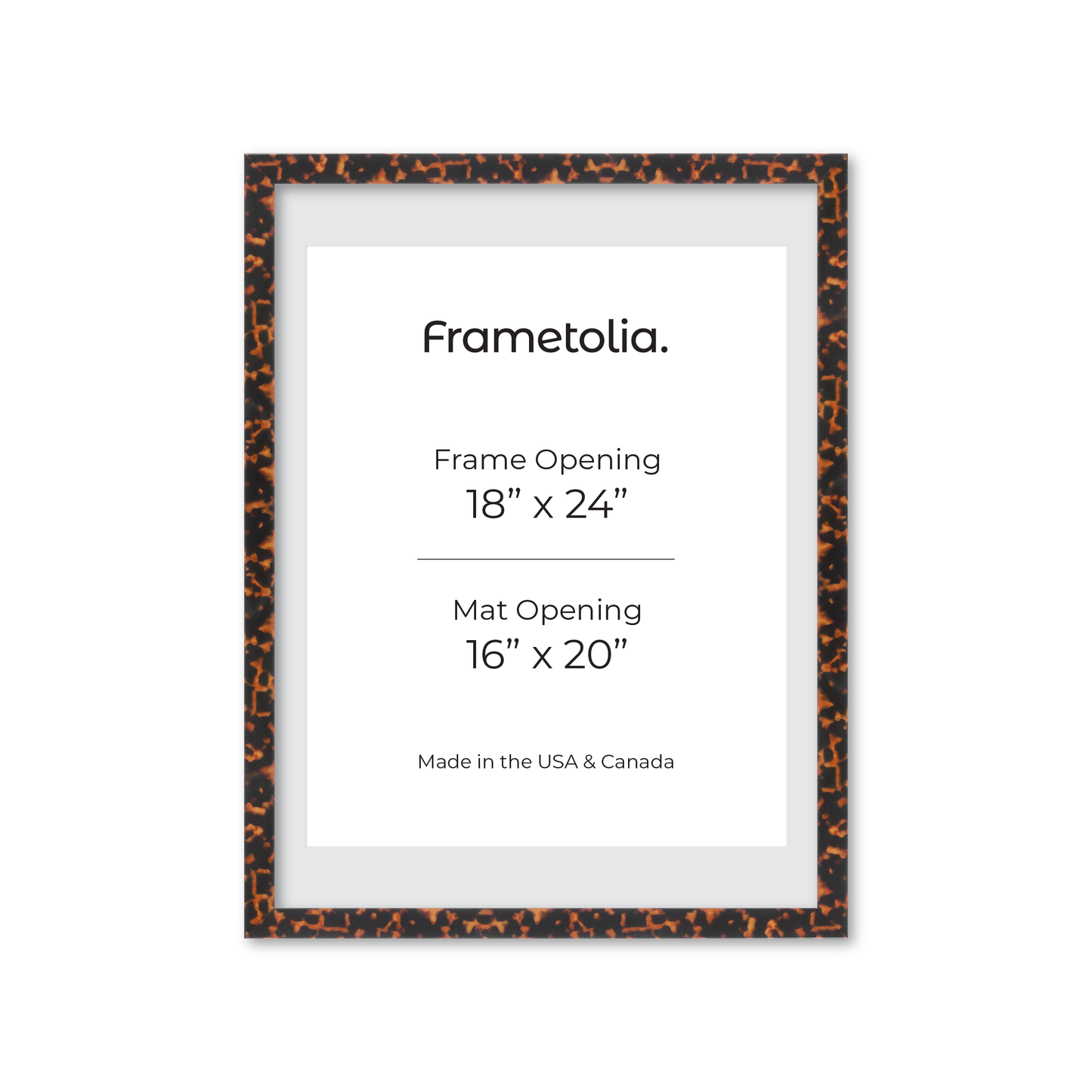 18" x 24" Tortoise Burlwood Lucca Wall Frame