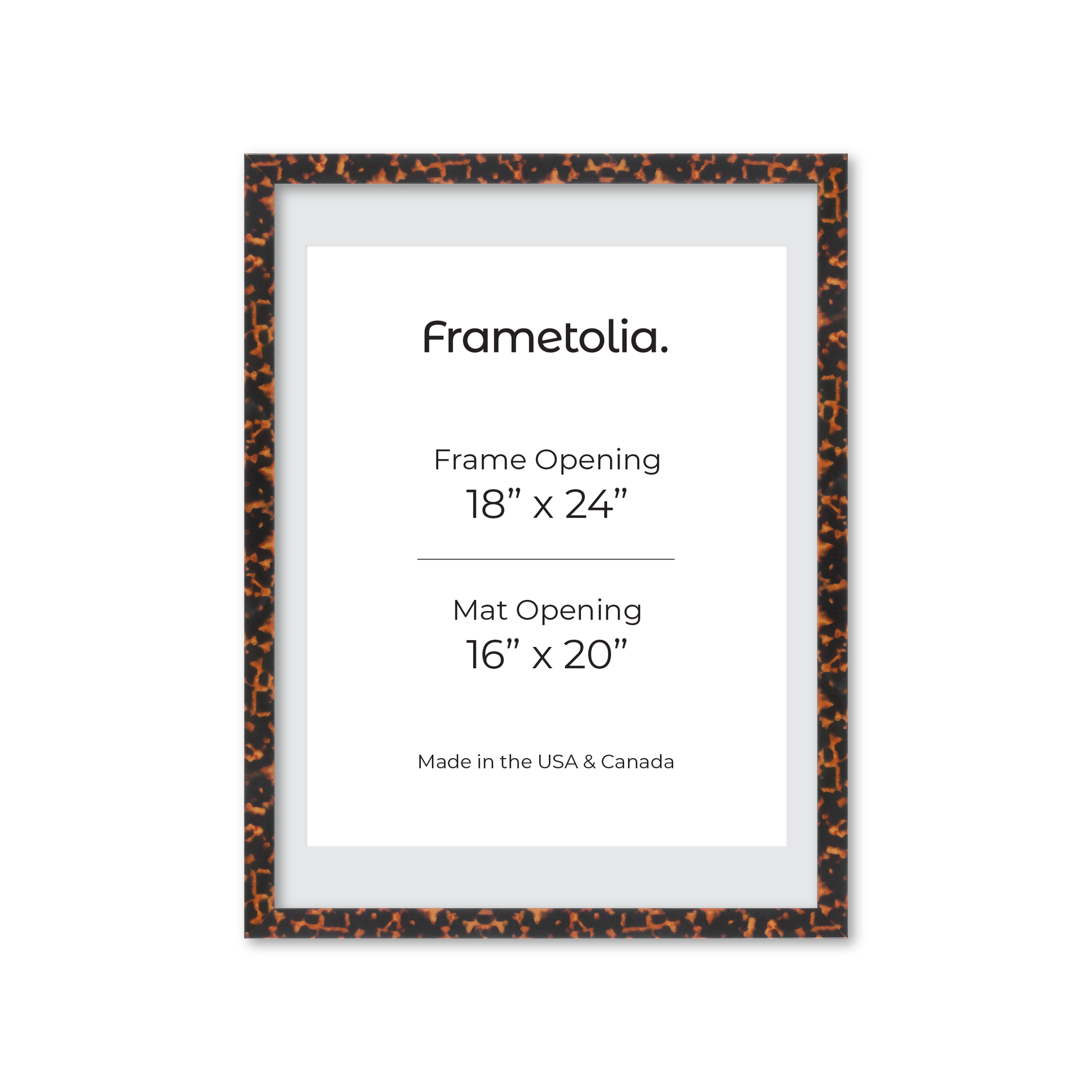 18" x 24" Tortoise Burlwood Lucca Wall Frame