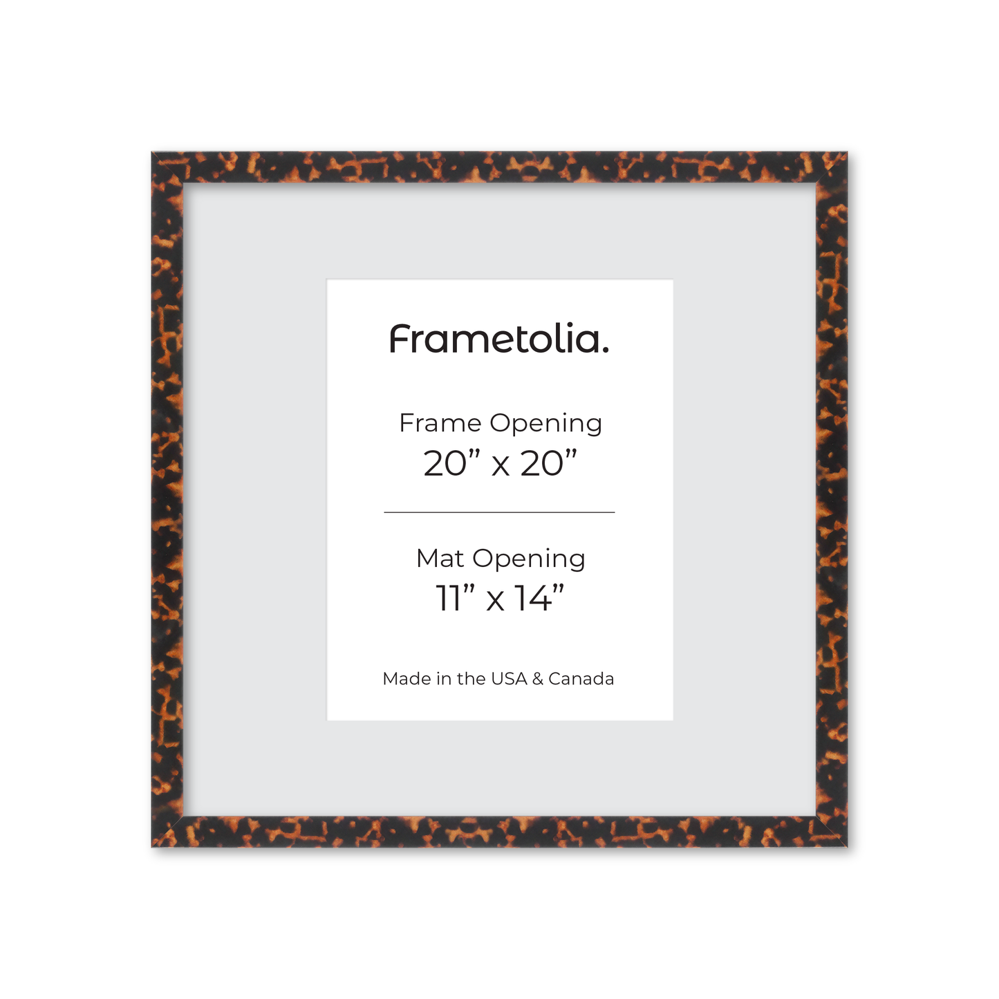 20" x 20" Tortoise Burlwood Lucca Wall Frame