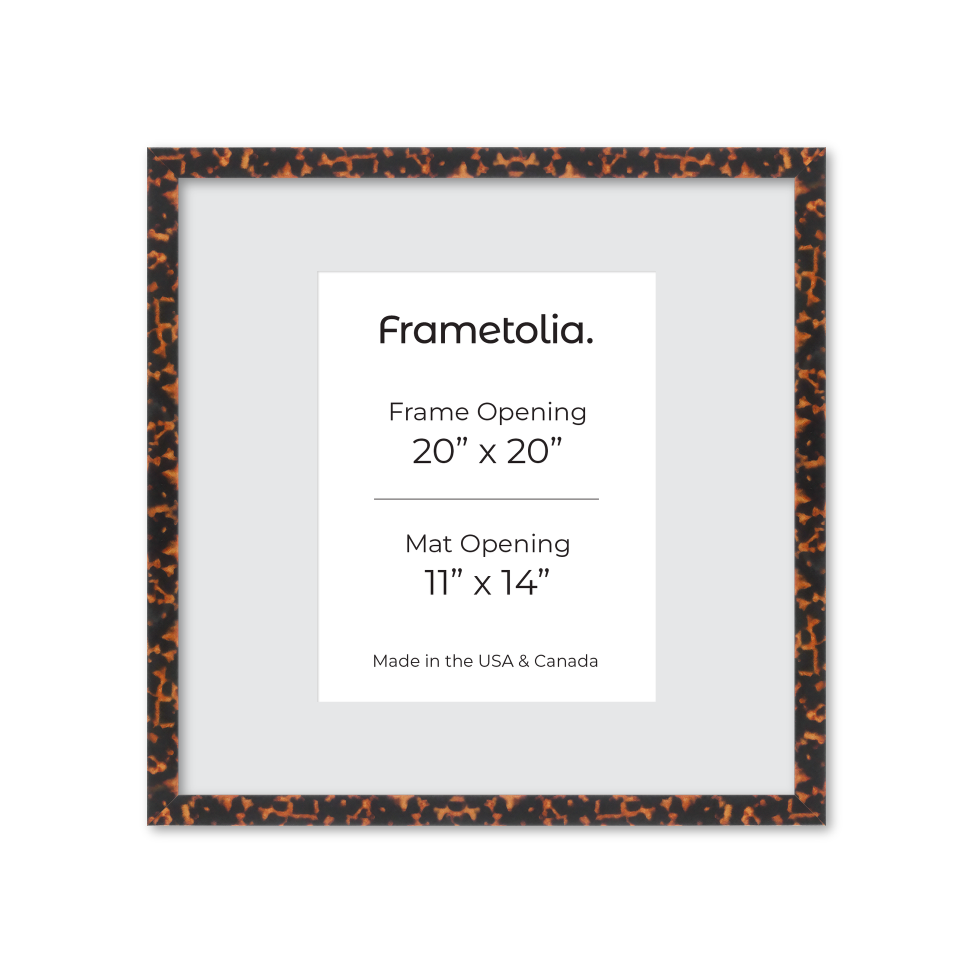 20" x 20" Tortoise Burlwood Lucca Wall Frame