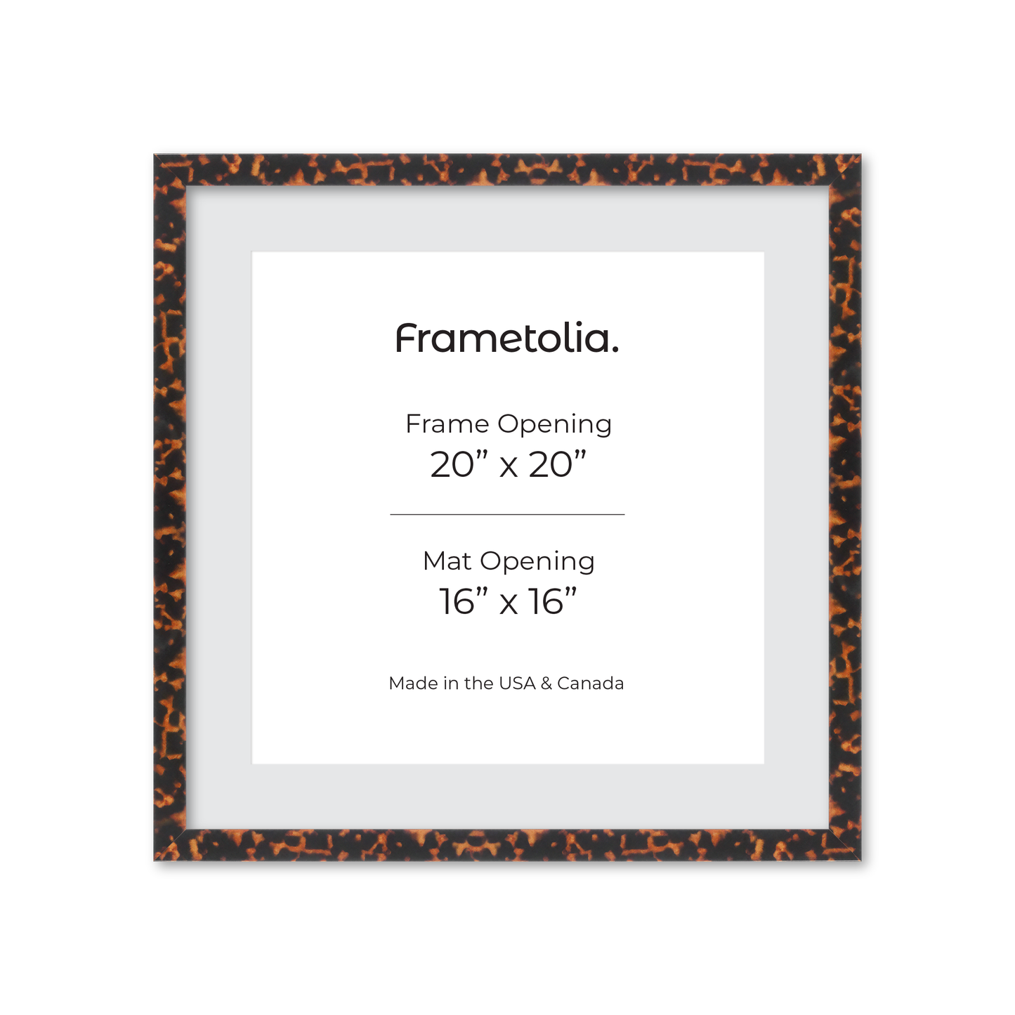 20" x 20" Tortoise Burlwood Lucca Wall Frame