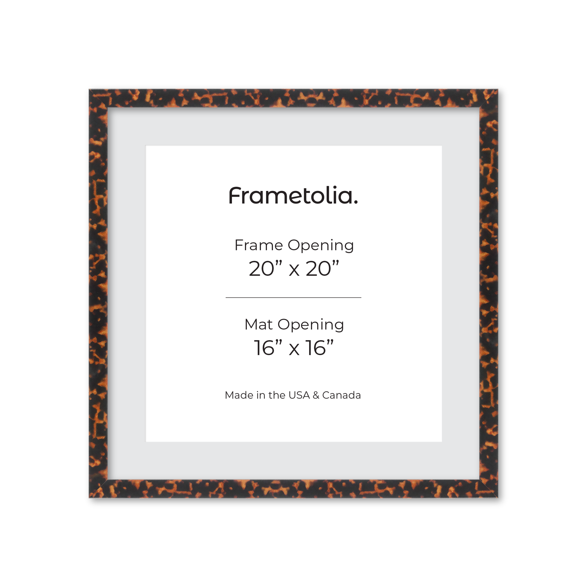 20" x 20" Tortoise Burlwood Lucca Wall Frame