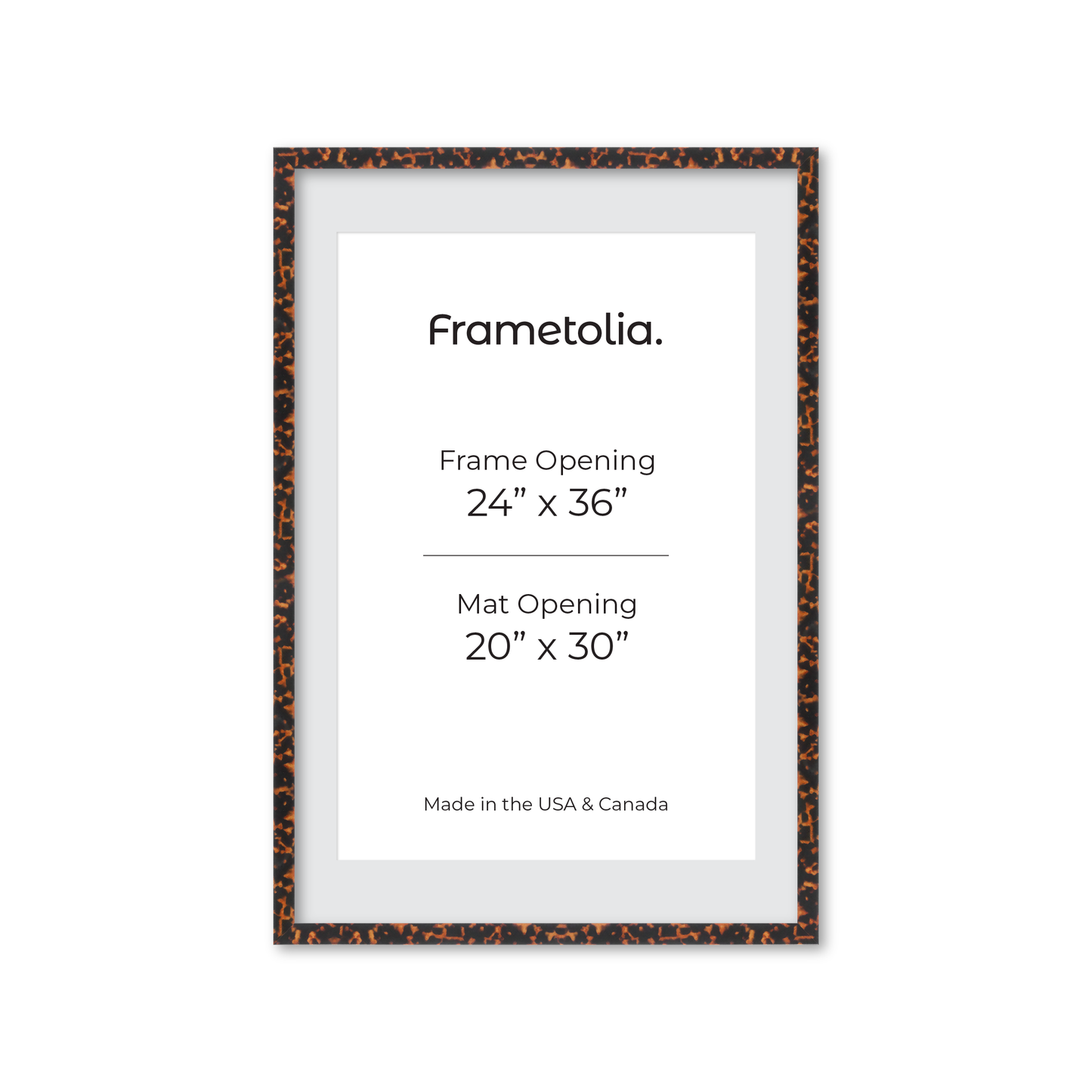 24" x 36" Tortoise Burlwood Lucca Wall Frame