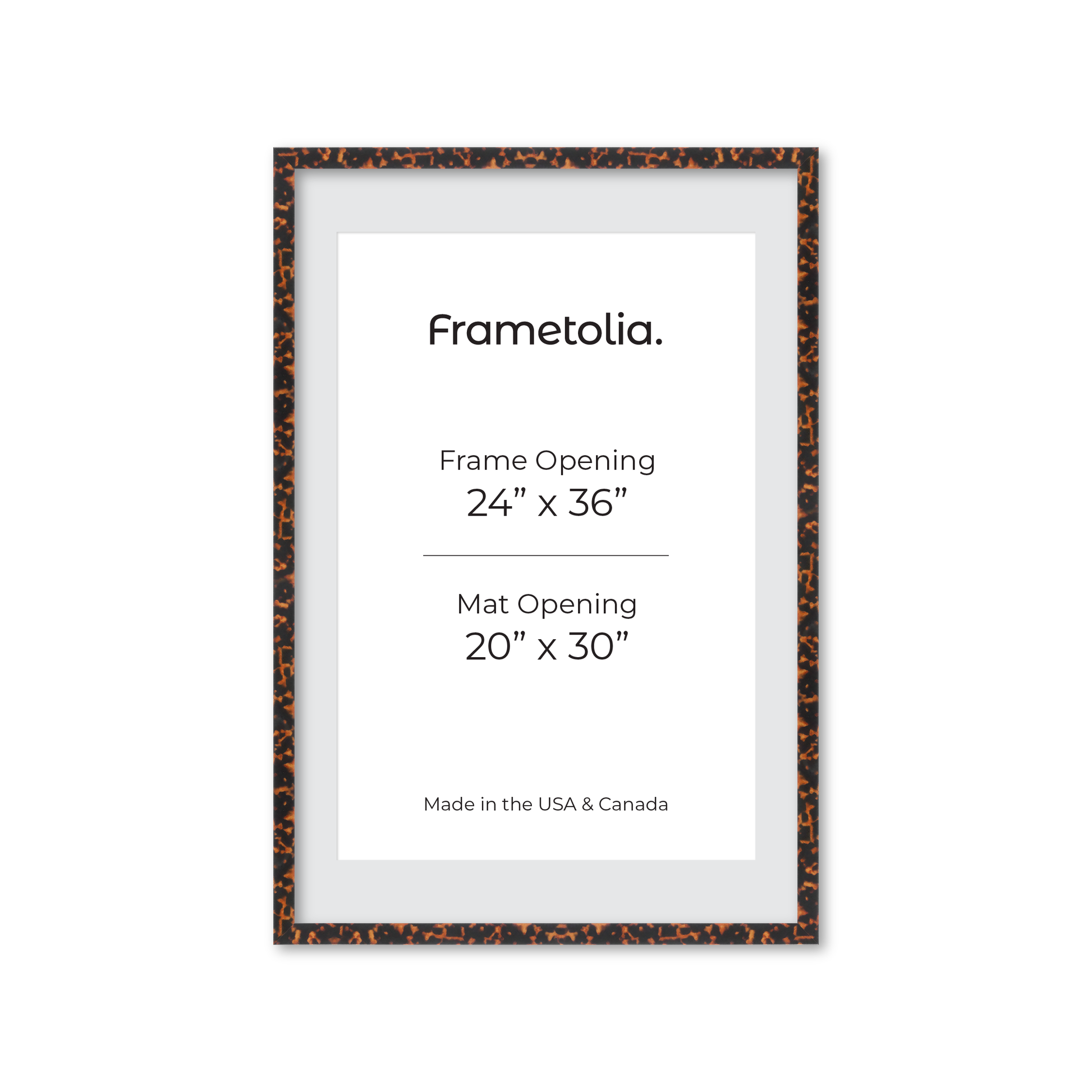 24" x 36" Tortoise Burlwood Lucca Wall Frame