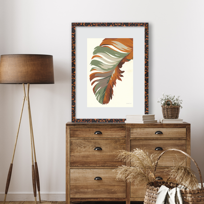 Tortoise Burlwood Lucca Wall Frame Hanging on the wall