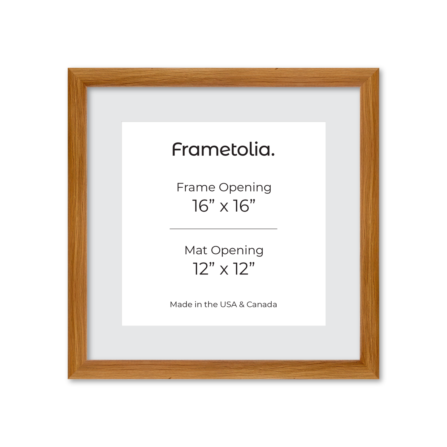16" x 16" Light Oak Hudson Wall Frame