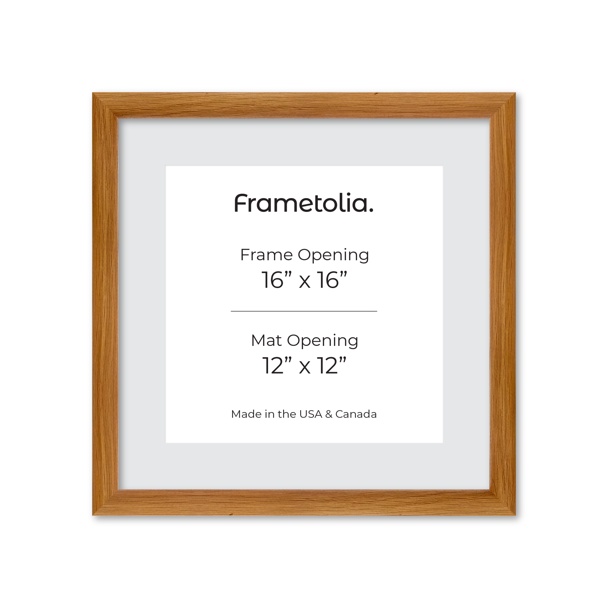 16" x 16" Light Oak Hudson Wall Frame