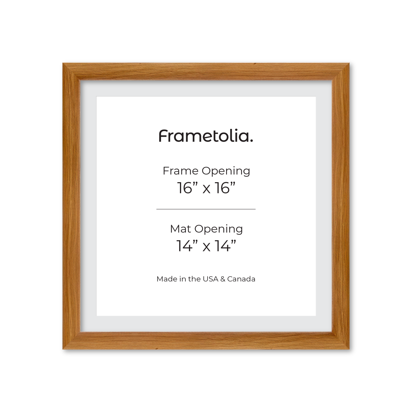 16" x 16" Light Oak Hudson Wall Frame