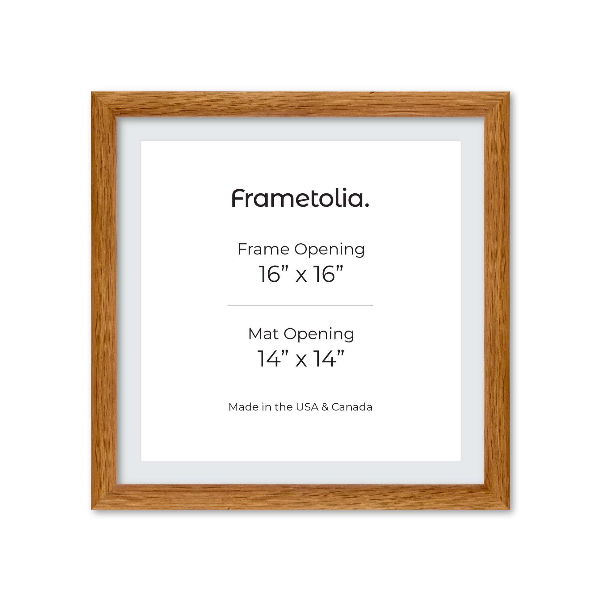 16" x 16" Light Oak Hudson Wall Frame