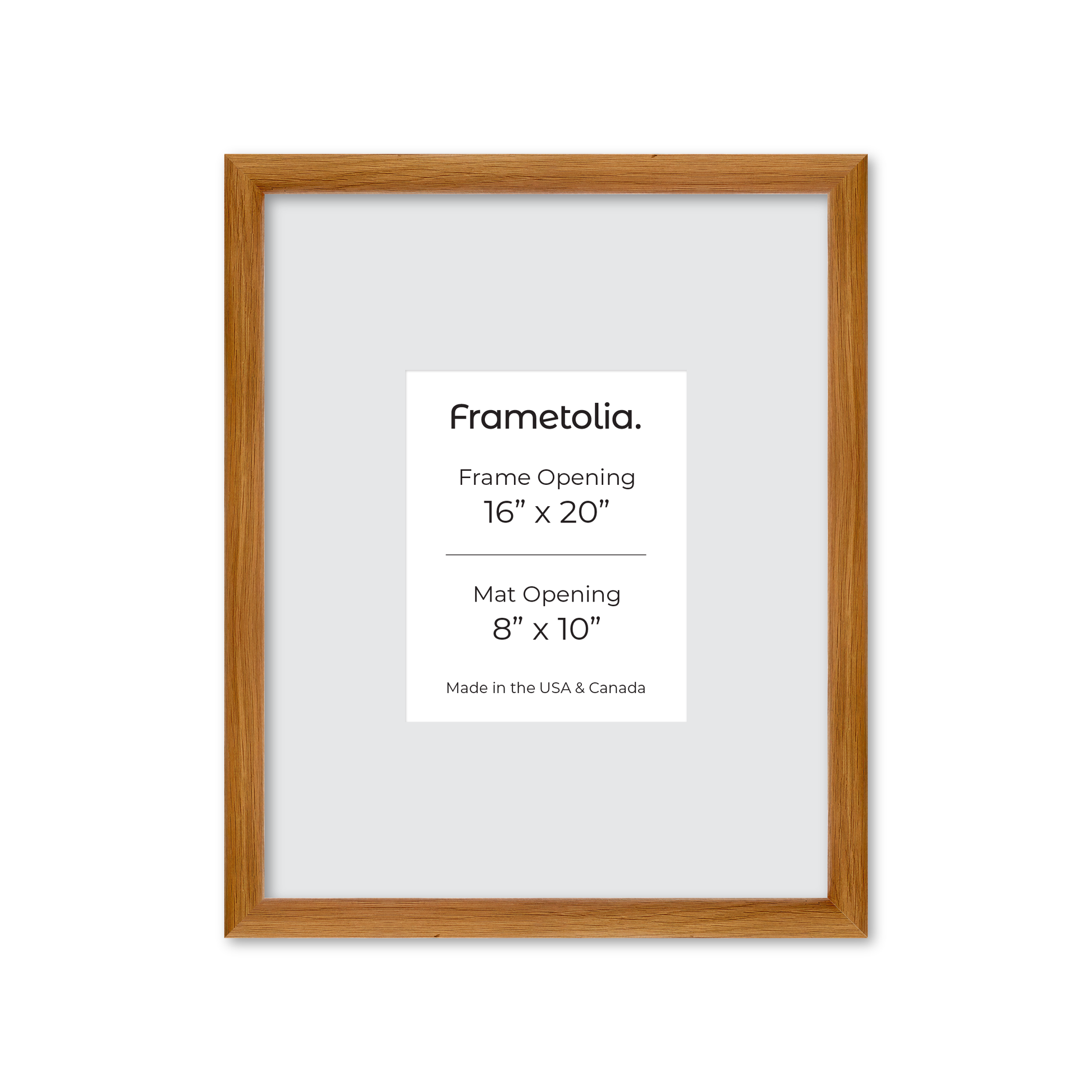 16" x 20" Light Oak Hudson Wall Frame