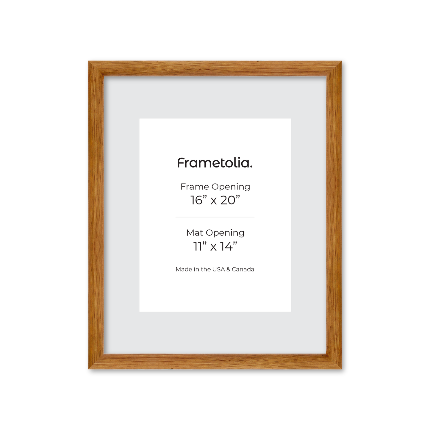 16" x 20" Light Oak Hudson Wall Frame