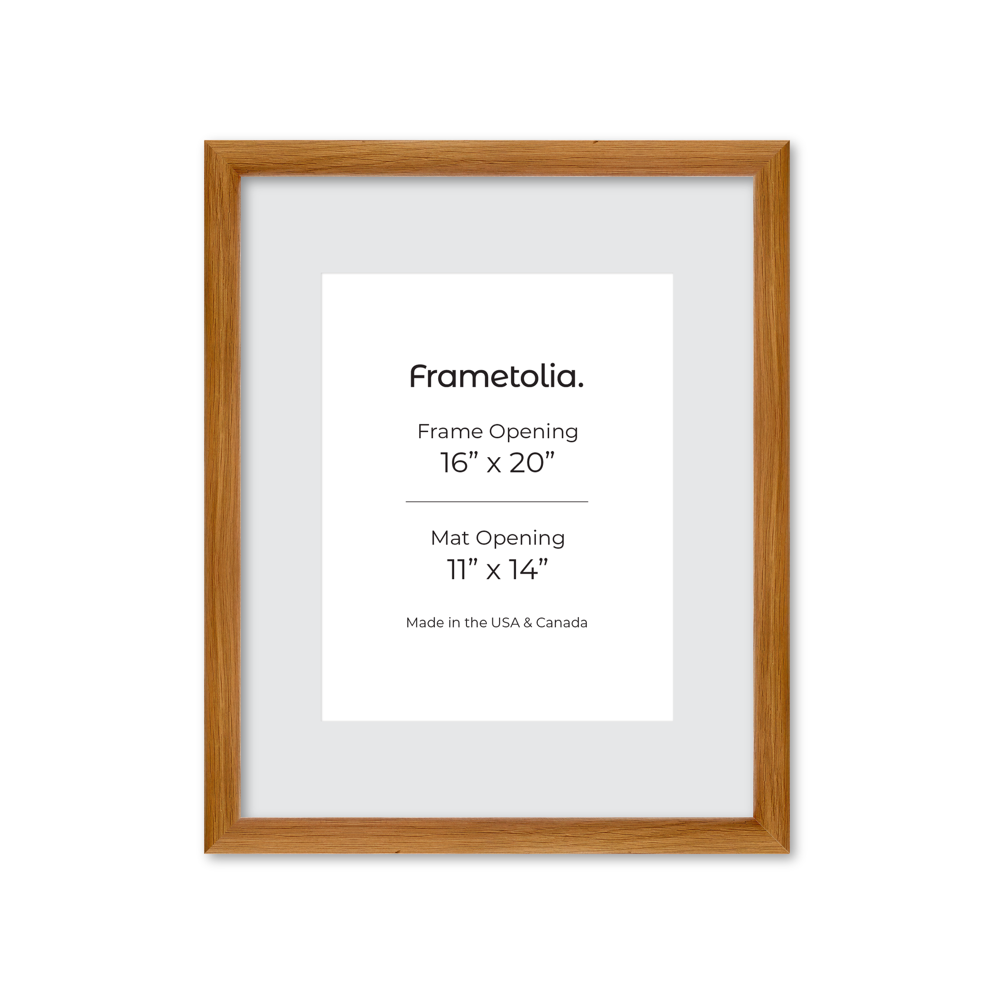 16" x 20" Light Oak Hudson Wall Frame