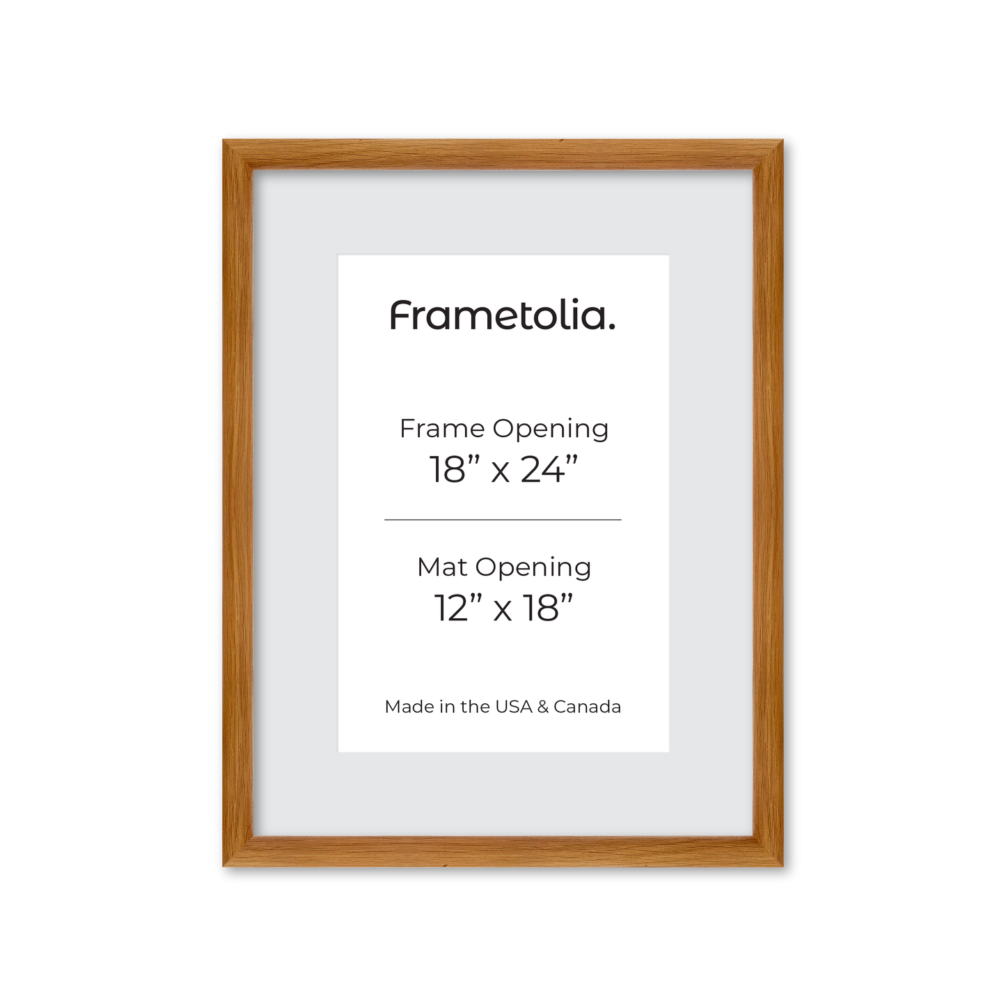 18" x 24" Light Oak Hudson Wall Frame