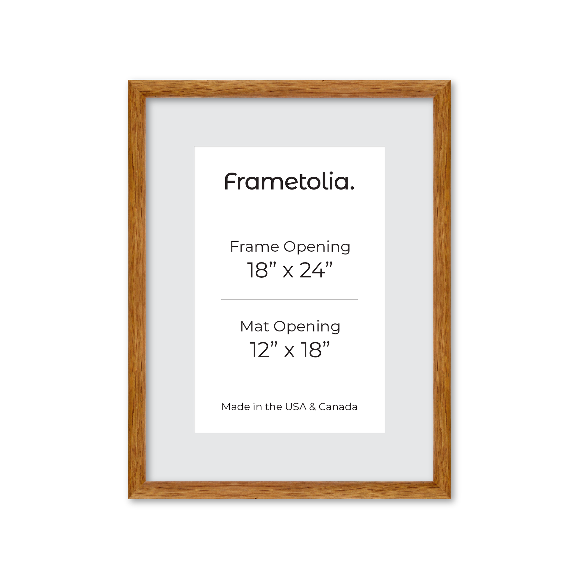 18" x 24" Light Oak Hudson Wall Frame