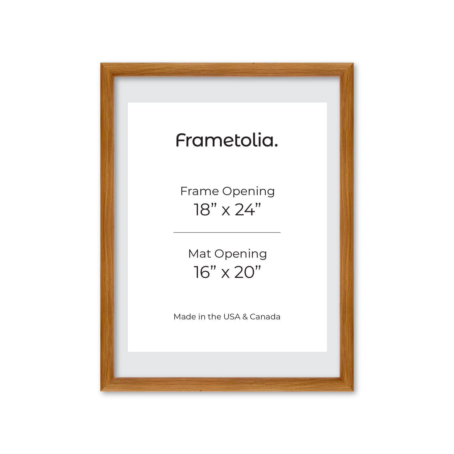 18" x 24" Light Oak Hudson Wall Frame