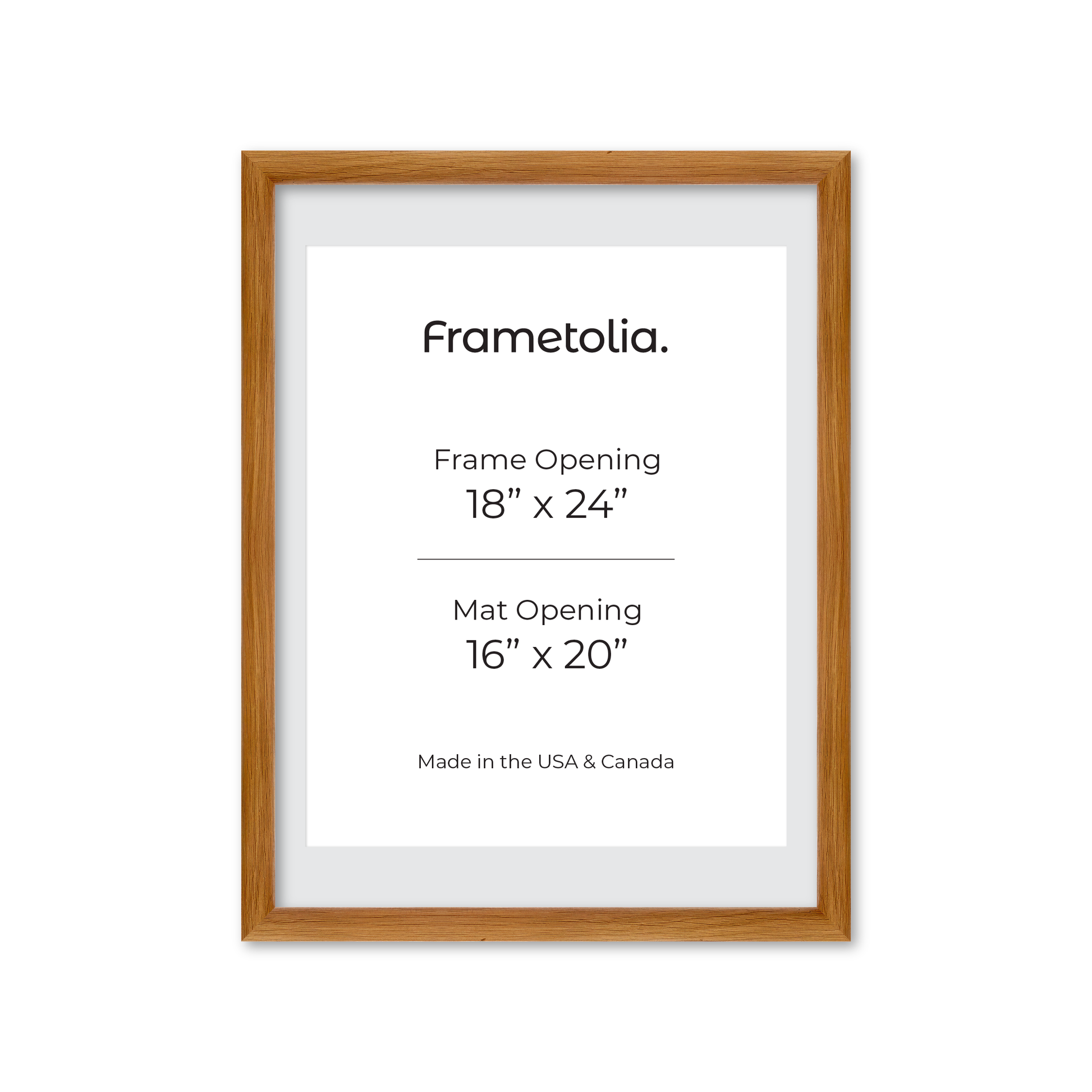 18" x 24" Light Oak Hudson Wall Frame