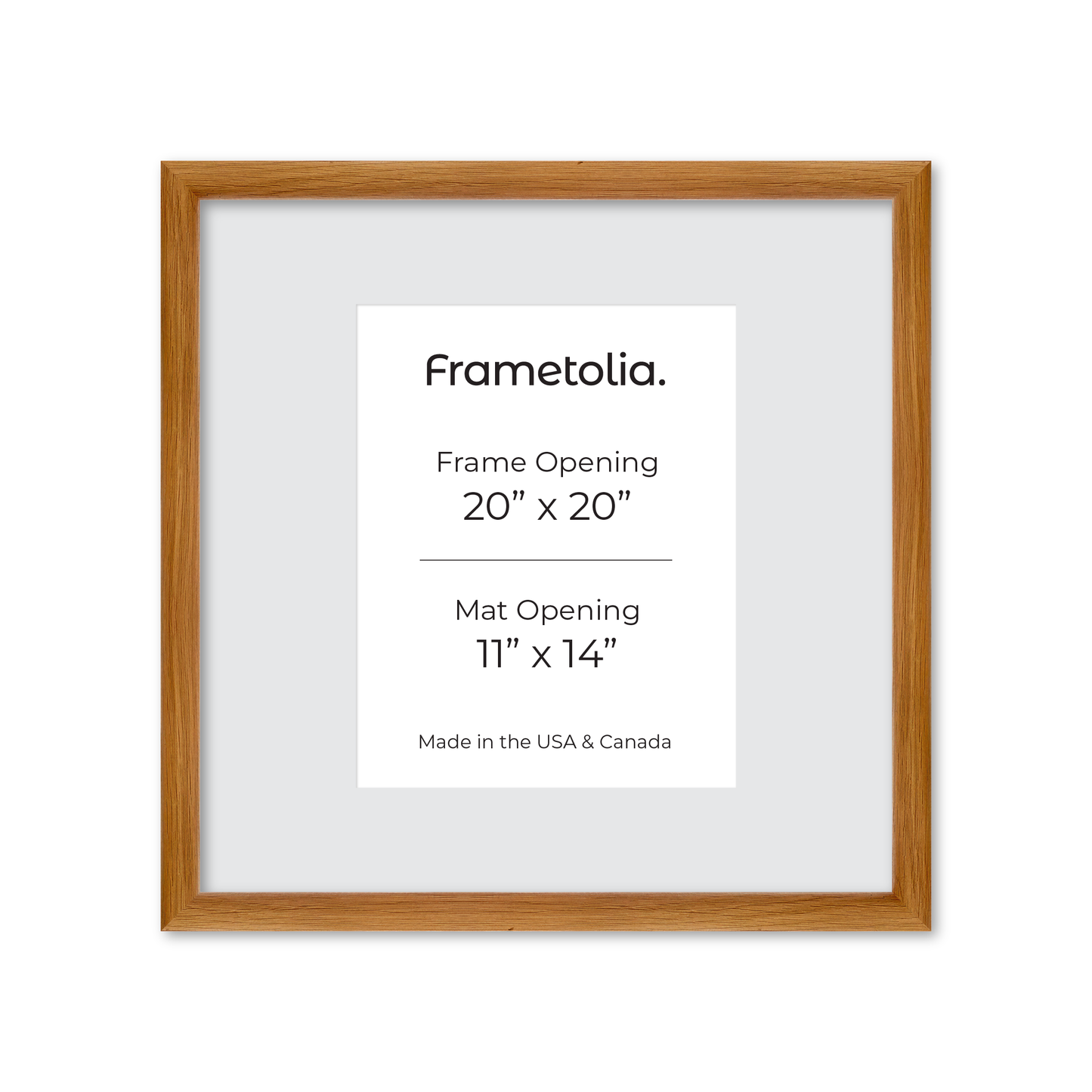 20" x 20" Light Oak Hudson Wall Frame