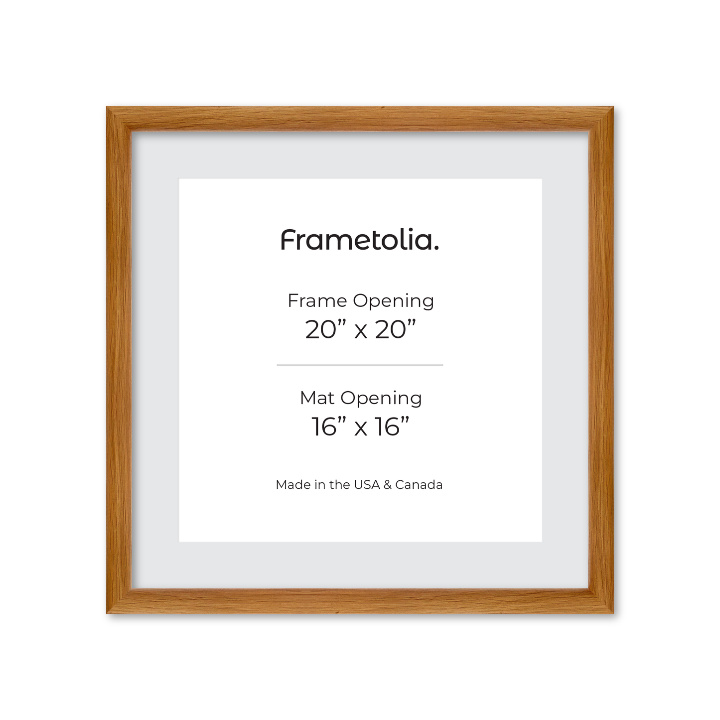 20" x 20" Light Oak Hudson Wall Frame