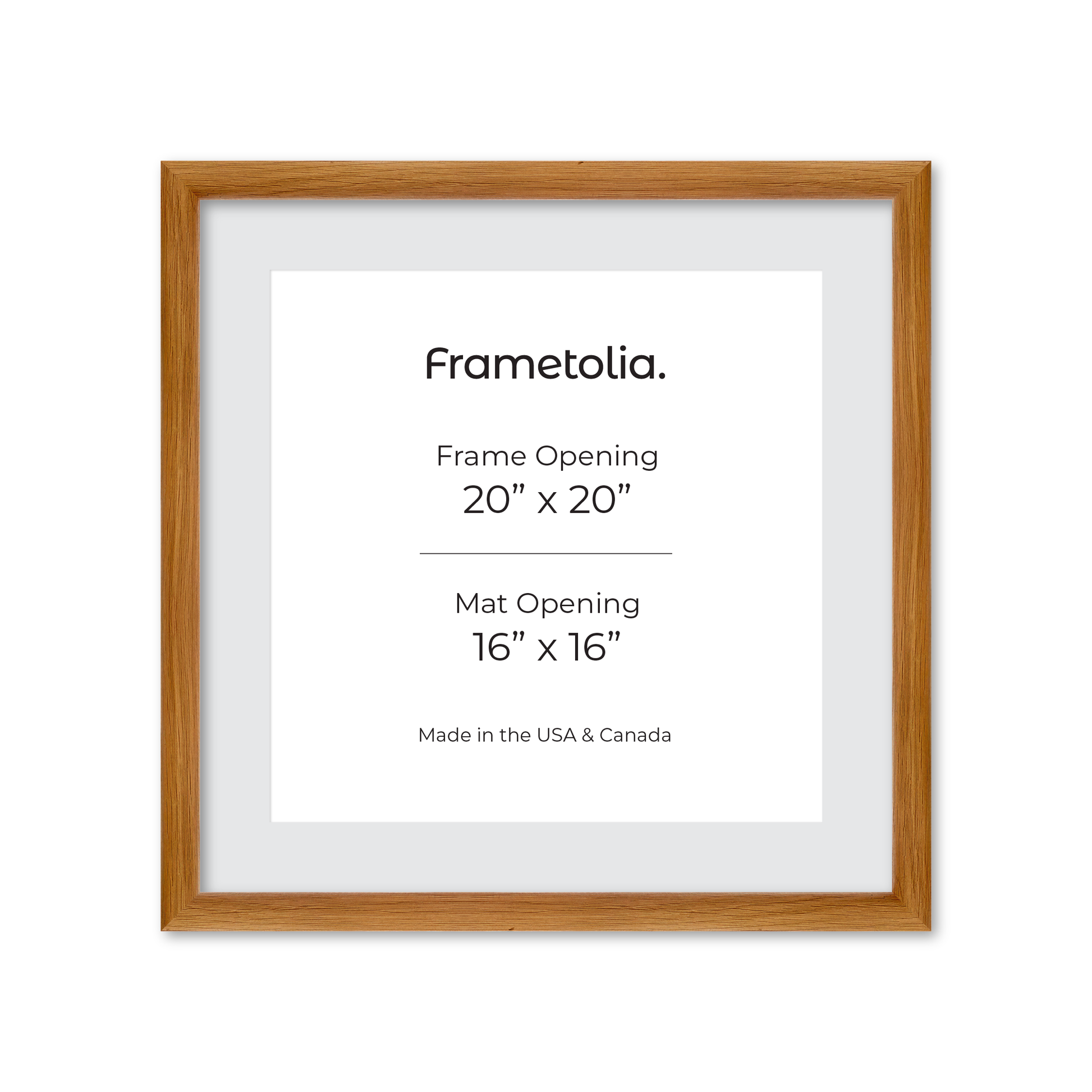 20" x 20" Light Oak Hudson Wall Frame