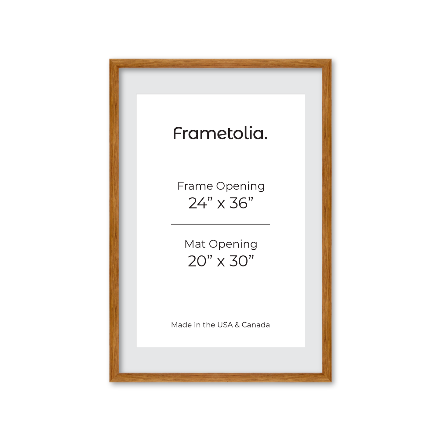 24" x 36" Light Oak Hudson Wall Frame