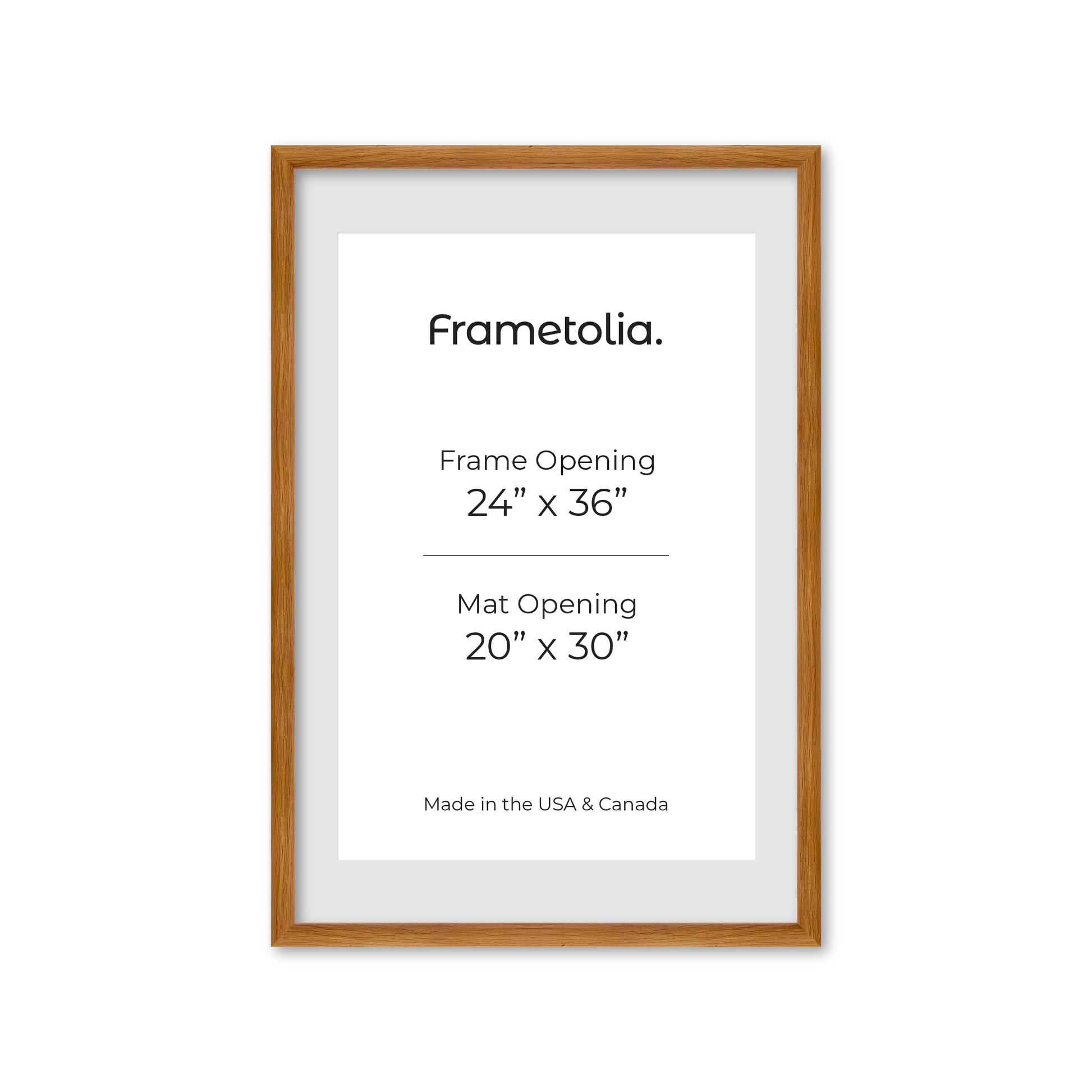 24" x 36" Light Oak Hudson Wall Frame