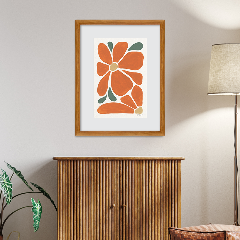 Light Oak Hudson Wall Frame Hanging on the wall