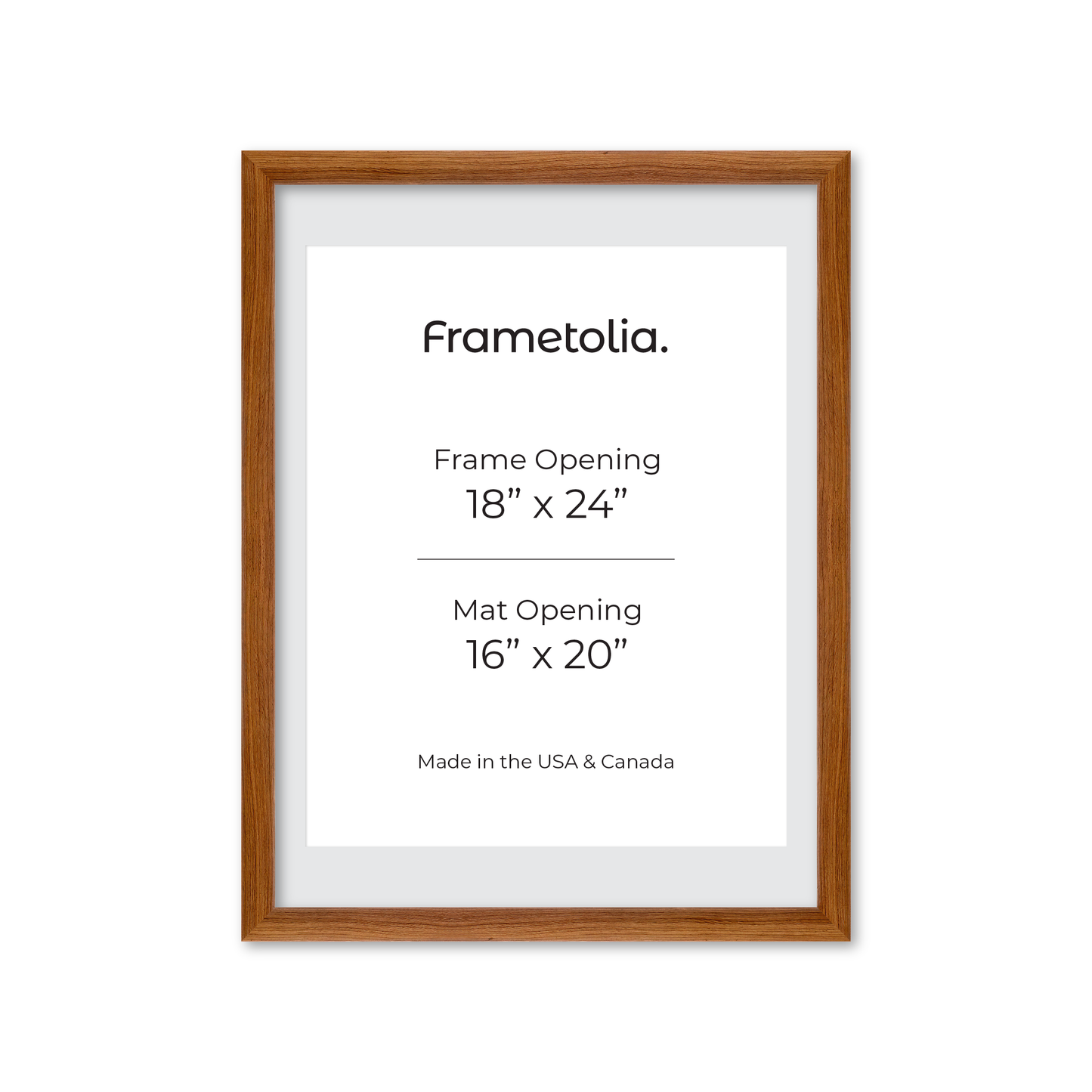 18" x 24" Light Walnut Hudson Wall Frame