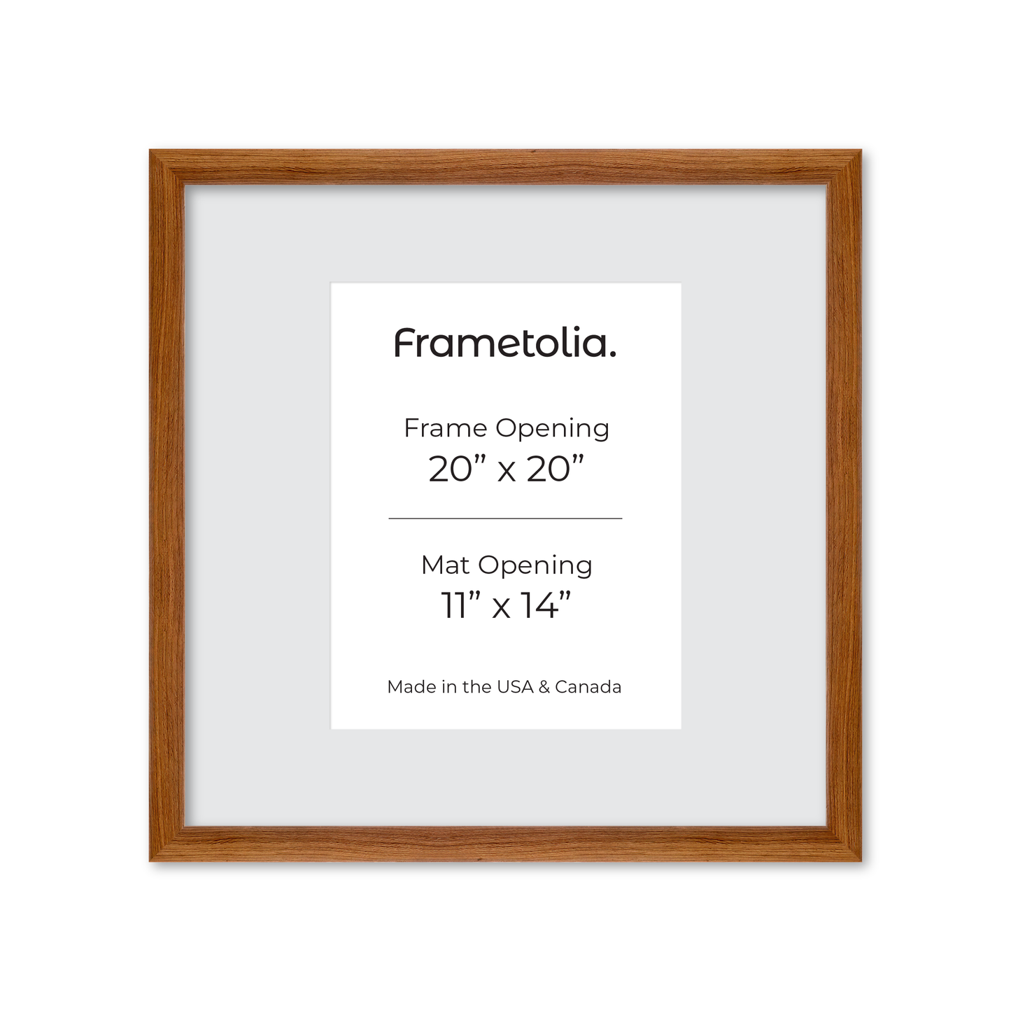 20" x 20" Light Walnut Hudson Wall Frame