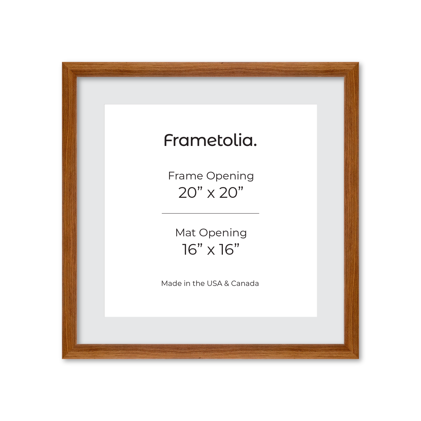 20" x 20" Light Walnut Hudson Wall Frame