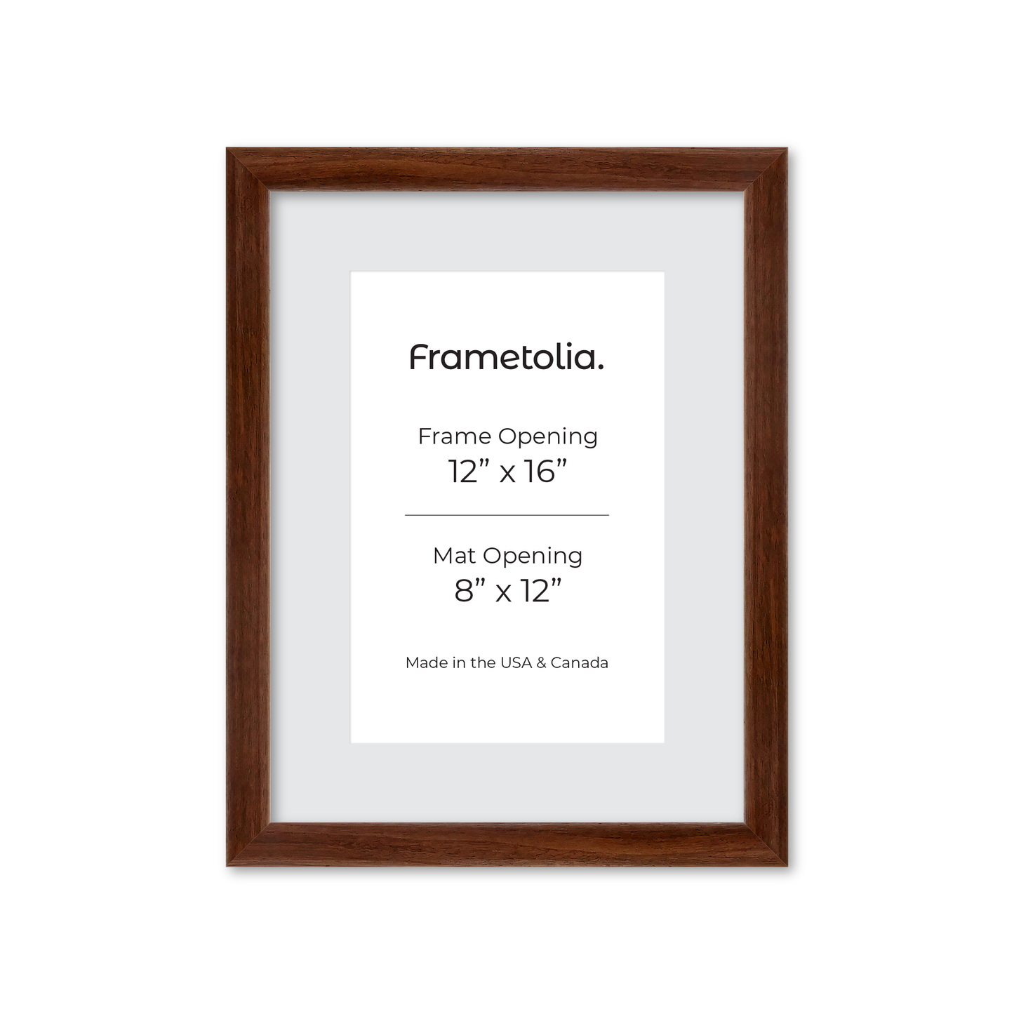 12" x 16" Dark Walnut Hudson Wall Frame