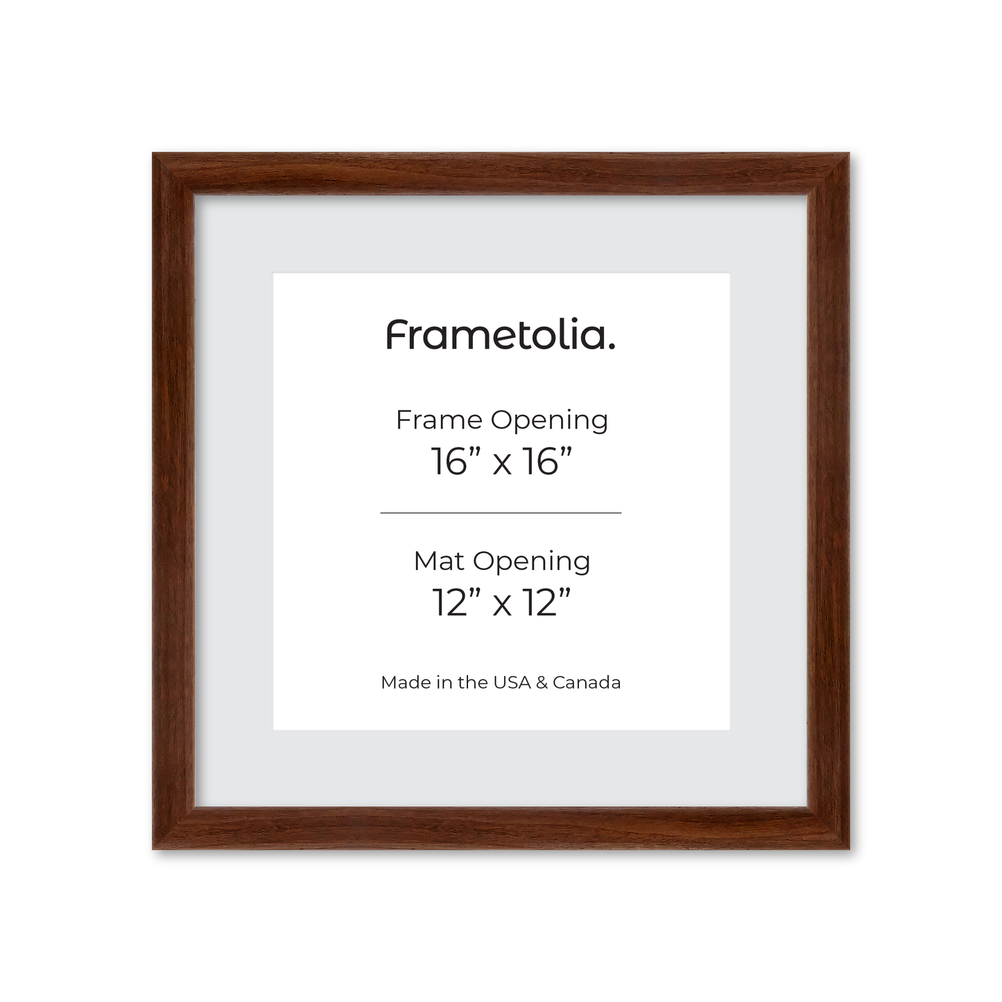 16" x 16" Dark Walnut Hudson Wall Frame