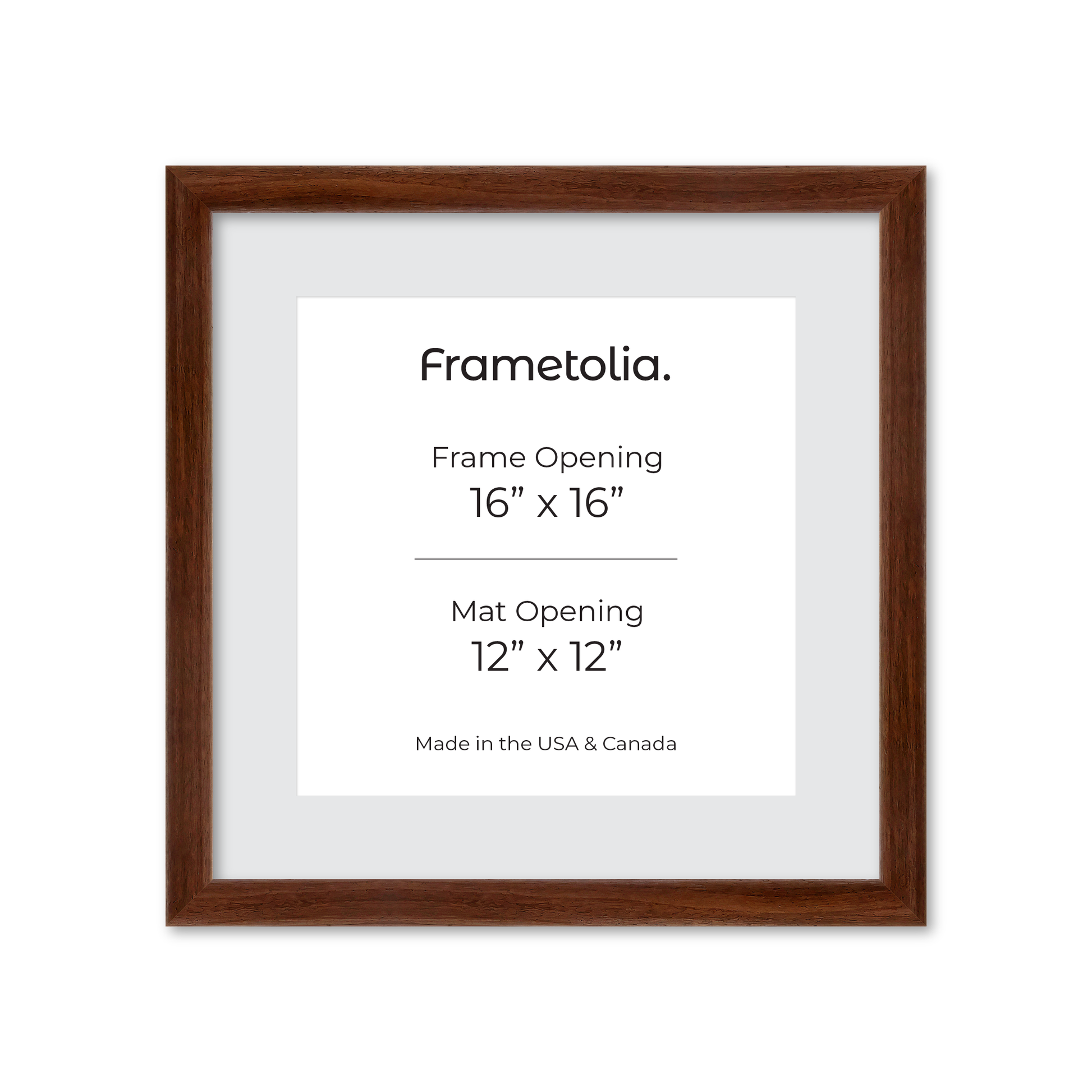 16" x 16" Dark Walnut Hudson Wall Frame