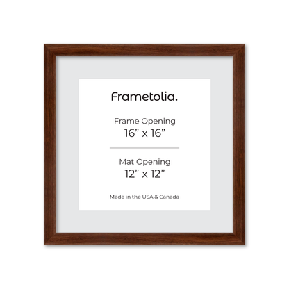 16" x 16" Dark Walnut Hudson Wall Frame