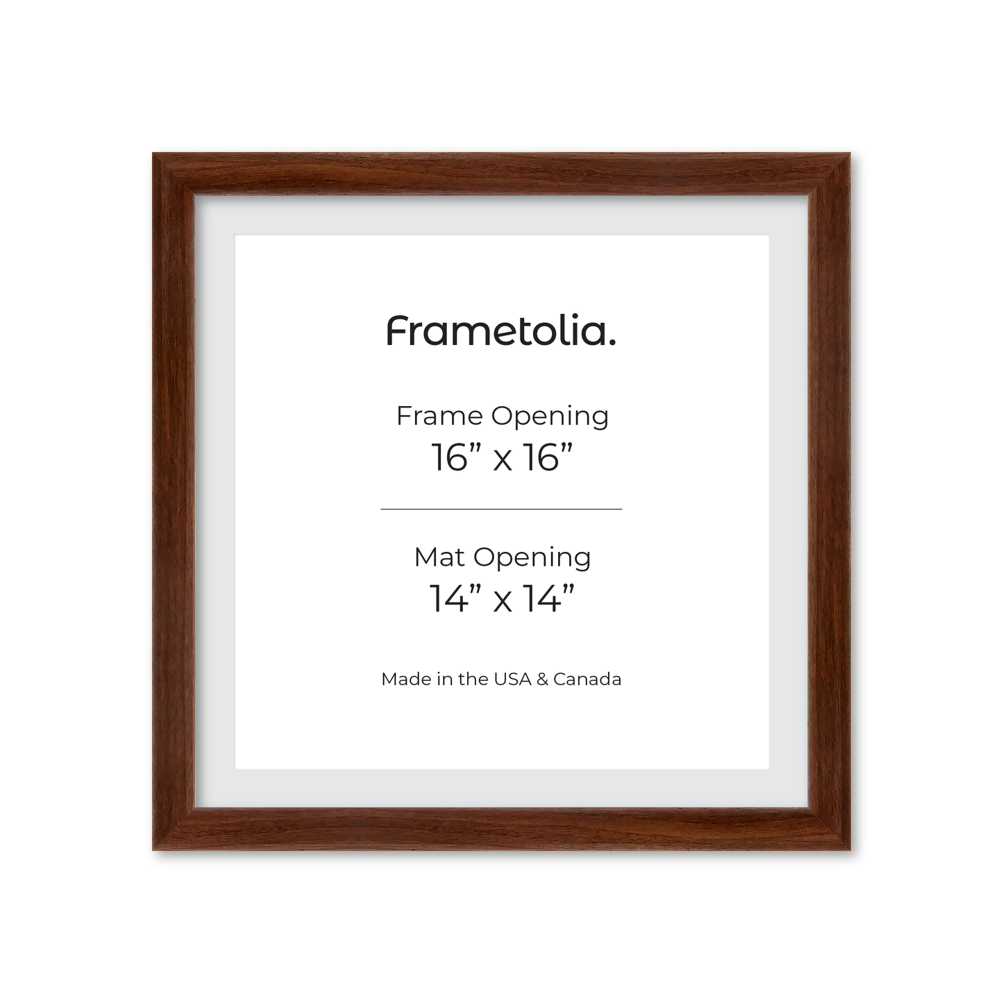 16" x 16" Dark Walnut Hudson Wall Frame