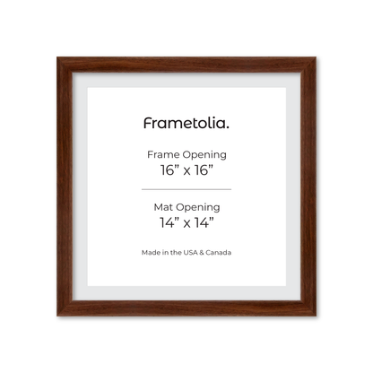 16" x 16" Dark Walnut Hudson Wall Frame