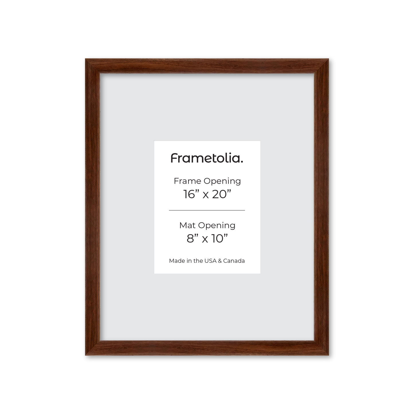16" x 20" Dark Walnut Hudson Wall Frame
