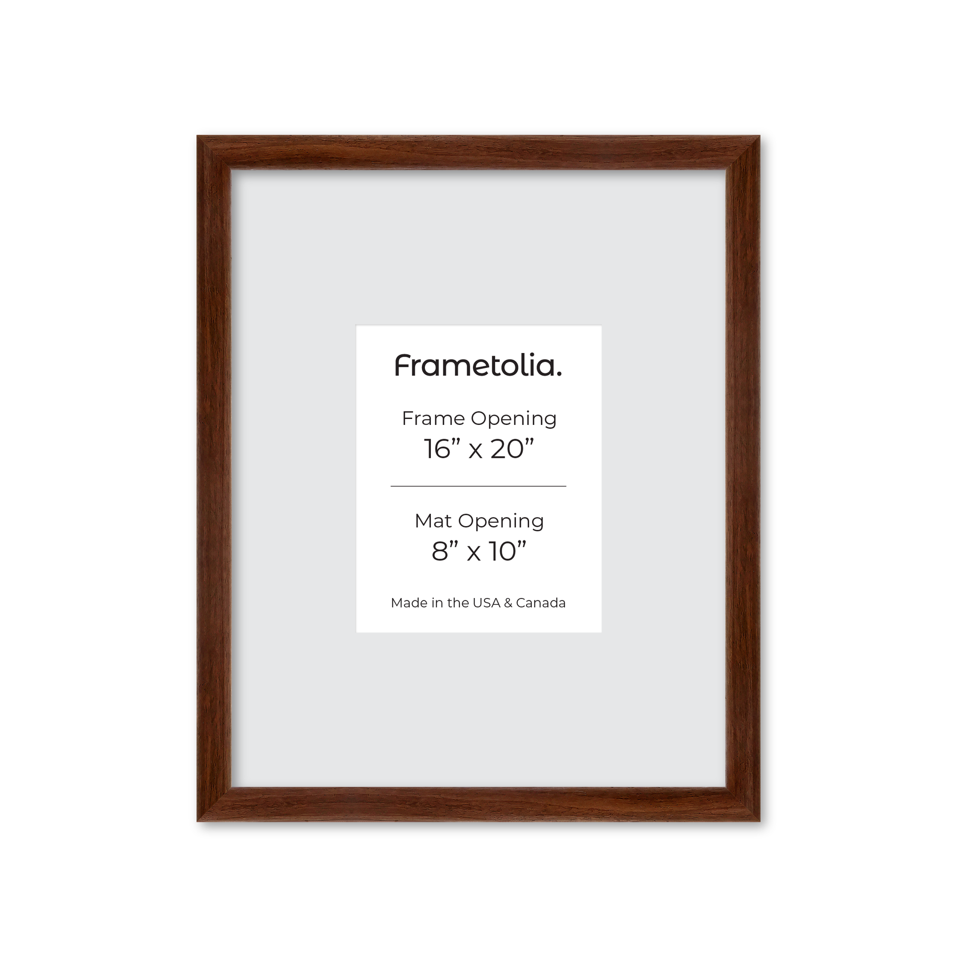 16" x 20" Dark Walnut Hudson Wall Frame