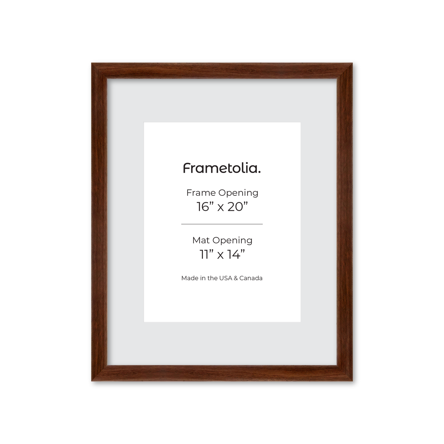 16" x 20" Dark Walnut Hudson Wall Frame