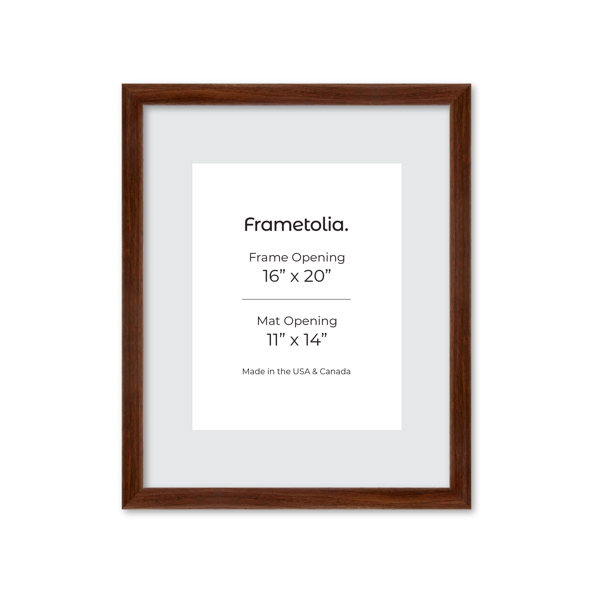 16" x 20" Dark Walnut Hudson Wall Frame