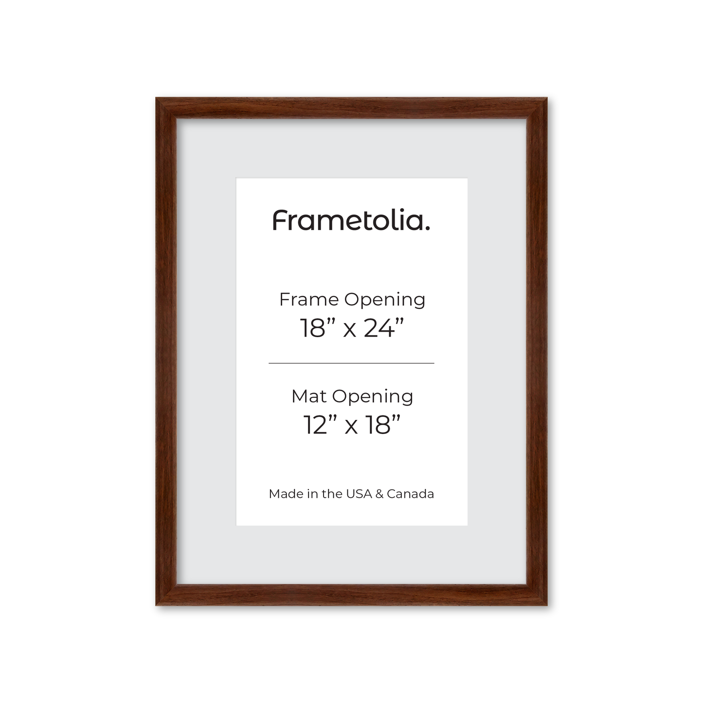 18" x 24" Dark Walnut Hudson Wall Frame