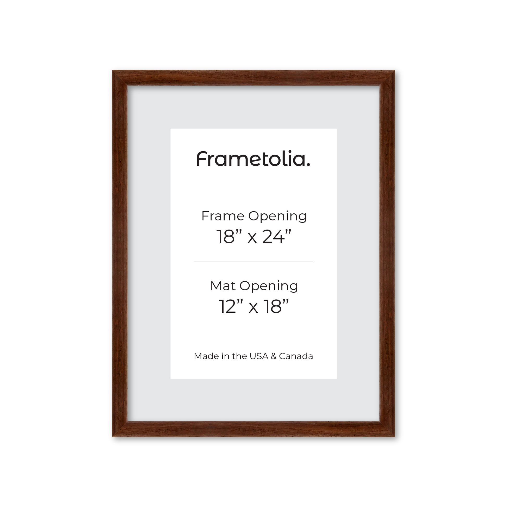 18" x 24" Dark Walnut Hudson Wall Frame