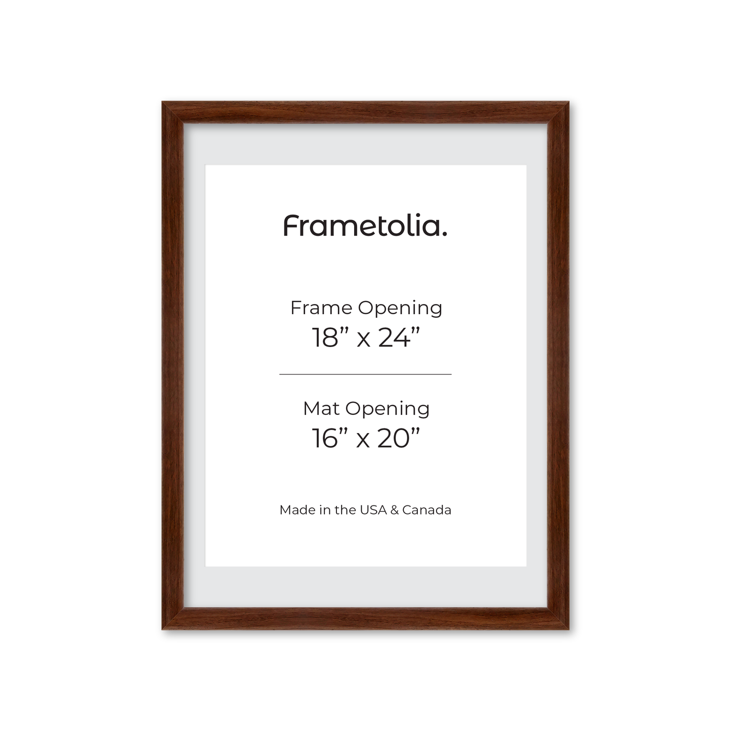 18" x 24" Dark Walnut Hudson Wall Frame