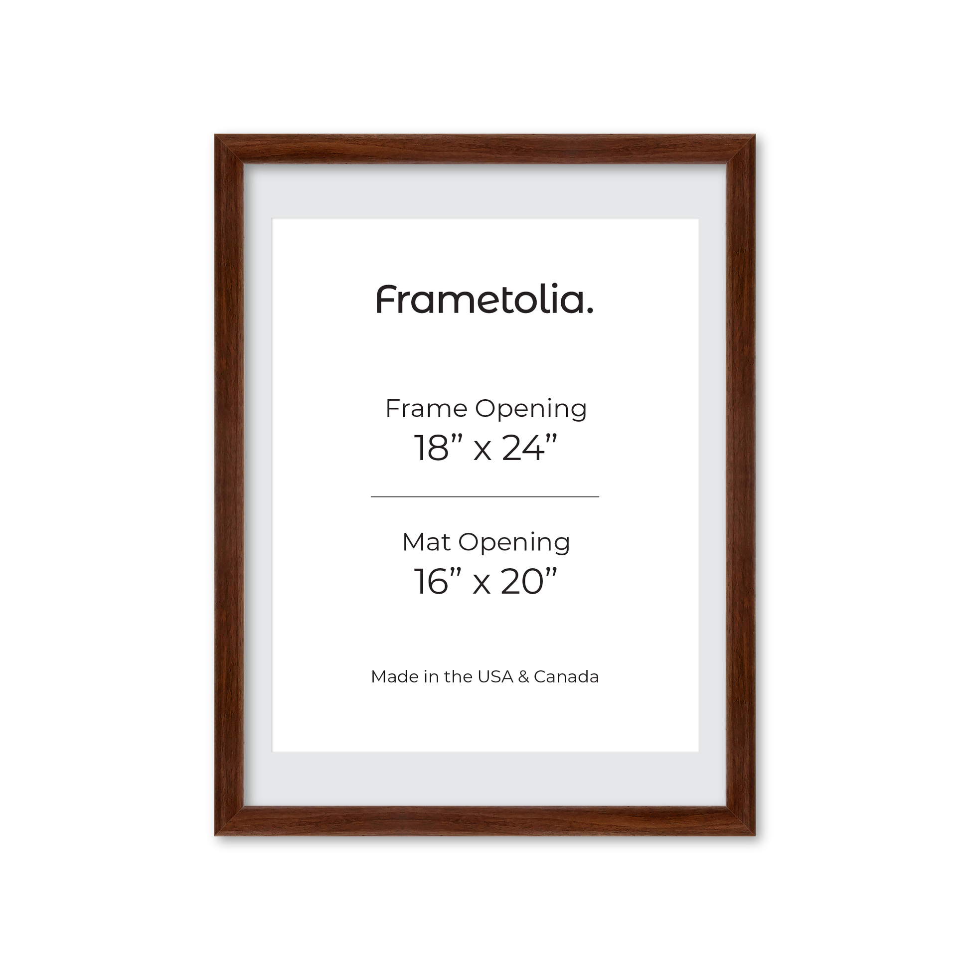 18" x 24" Dark Walnut Hudson Wall Frame
