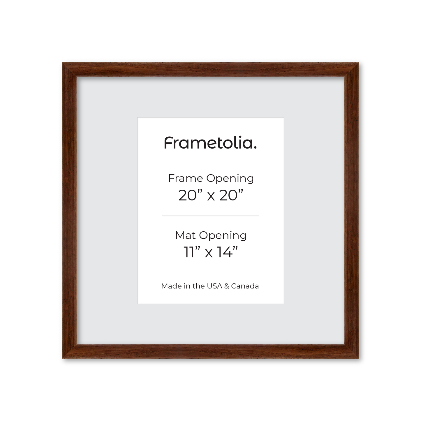 20" x 20" Dark Walnut Hudson Wall Frame
