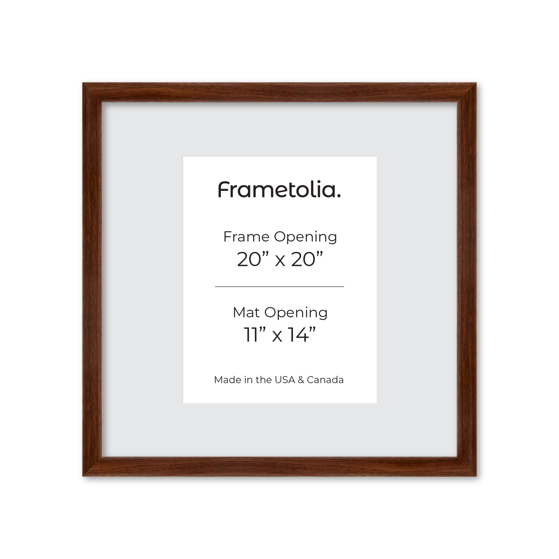 20" x 20" Dark Walnut Hudson Wall Frame